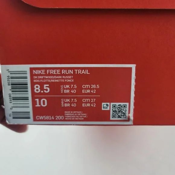 Nike Free Run Trail Sneakers Dark Driftwood - Picture 10 of 10